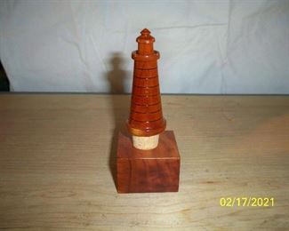 2pc Wood Lighthouse Bottle stopper