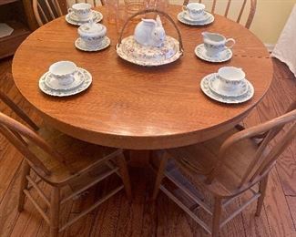 Farmhouse Table with  additional leaves removed 