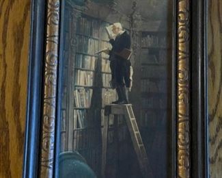 He's reading.