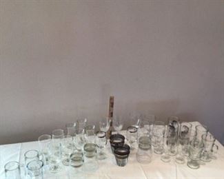 Many Sets of Stemware Glasses