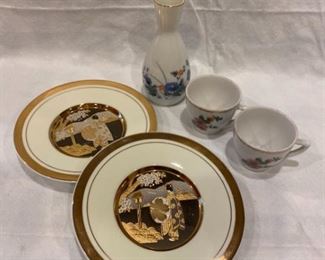 The Art of Chokin Plates Sake Set