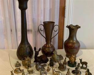 Wildlife Brass Vases