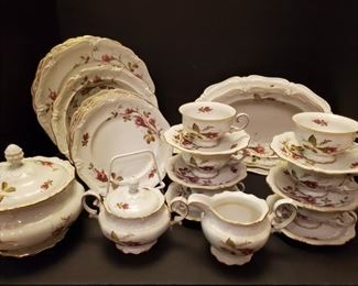 Set of Royal Heidelberg Winterling china in Briar Rose pattern. Includes: 6 dinner plates 10" 1 bowl 9" 6 salad plates 8" 6 tea cups with saucers 6" Sugar and creamer 2 serving platters 10 and 12" Small bread plate 5" Covered dish 8".

https://ctbids.com/#!/description/share/768250