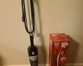 Dirt Devil is a 3 in 1 design with hand vac, stick vac and detailer all in one. Still brand new never used or open. Black and Decker still works and is in good condition.

https://ctbids.com/#!/description/share/768287