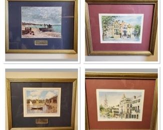 Set of 4 prints. Little Rainbow Row and Looking North on Meeting Street by Emerson. The Beach at  Monet Art Institute of Chicago and The Bridge at Argenteuil Monet National Gallery of Washington DC. 14x17".

https://ctbids.com/#!/description/share/768262
