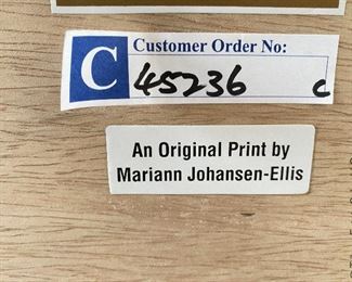 Mariann Johansen-Ellis, Denmark. Signed and numbered.