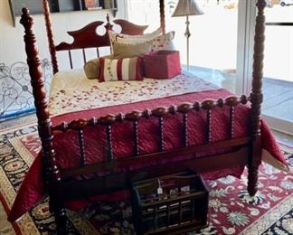 Antique DAVIS FURNITURE CO. (Nashville, TN) Cherry Full Sized Bed (no mattress/box spring) and this lovely comforter set is FREE with the purchase of the bed! 