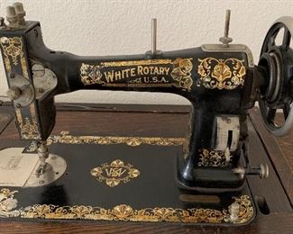 White Rotary Sewing Machine and Cabinet 