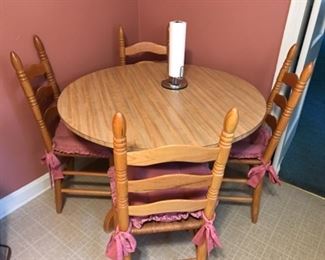 Kitchenette set - table and 4 ladder back chairs
