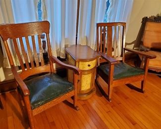 Antique oak rocking chairs 