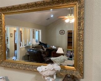 Large gold framed mirror