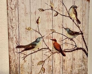 Decorative bird-themed wall art