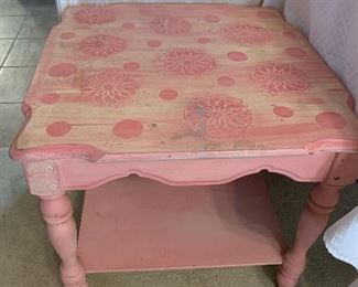 Decorative pink side table