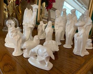 White nativity scene
