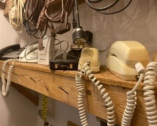 Rotary and push button vintage telephones. These work without power in emergency situations.