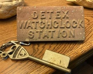Detex Watchclock Station with key.