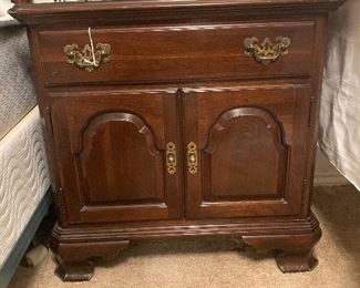 Ethan Allen Georgian Court Collection, includes lingerie chest, dresser with mirror, 4-post queen bed, and one nightstand.