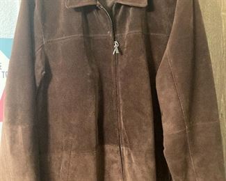 Boston Harbour suede leather jacket in chocolate brown.