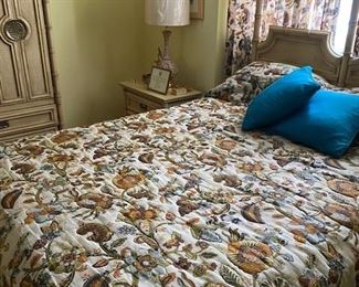 Antique white wood bedroom set