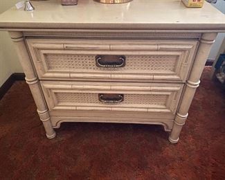 Antique white wood side dresser