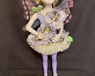 Porcelain Doll Fairy "Fucia" by artist Bill O'Connor, 1997 Measures 21 1/2" tall. No chips or cracks.$40