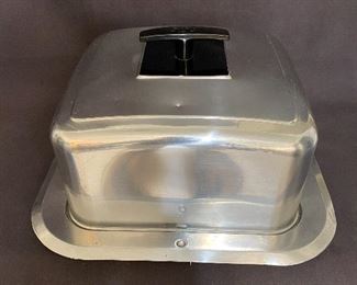 1950's West Bend square aluminum cake carrier with latch locks. $20