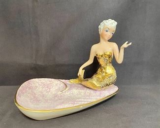 MCM Mermaid pink/gold ashtray. See additional photos for condition. $10
