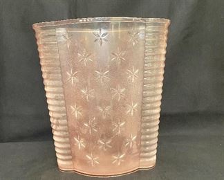 Vintage Mid Century Modern acrylic/lucite waste paper basket. Measures 11 1/2" tall. $18