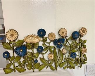 Syroco Copyright "1966" Flower Wall Hanging. Measures 41 1/2" wide and 20" tall. $80