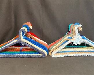 27 hand crocheted covered metal hangers.$18