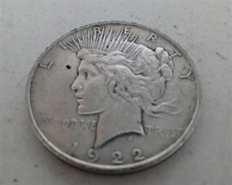 1922 Peace Silver dollar