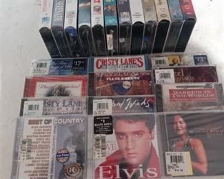 Lot of VHS and Cds