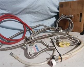 Lot of plumbing materials Easy flex, faucet hose and connectors