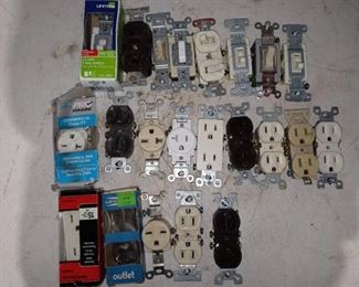 Lot of electrical switches and outlets