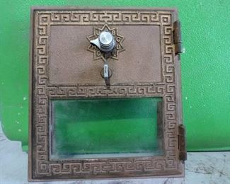Vintage brass post office box cover