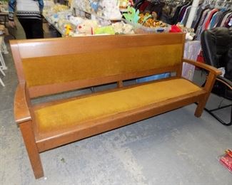 6 FT. OAK DEPOT BENCH FROM SAGINAW, MICHIGAN