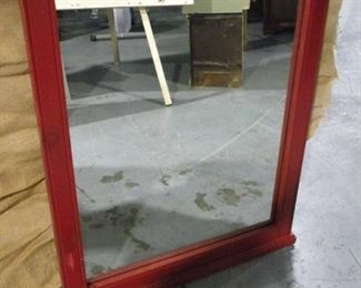 Red Framed Mirror