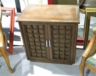 Wooden Cabinet with Decorative Doors