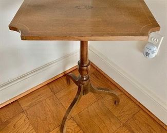 $150 - Federal style tilt top table with tri pod pedestal #1 - 39"H when closed, 20"W x 17"D x 28"H
