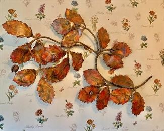 $300 - Vintage metal leaf wall art; 42" x 27"