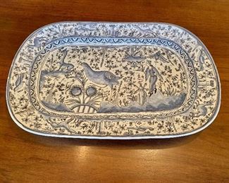 $95- Hand painted platter #1; 21" x 14"