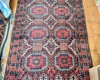 $395 - Baluch rug - wear consistent with age and use - 70" x 37"
