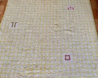 $350 - Vintage, MCM woven rug - 57" x 88" - wear consistent with age and use