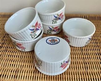 $30 - Six Cordon Bleu ramkeins; 3.5" diameter x 1.5" H