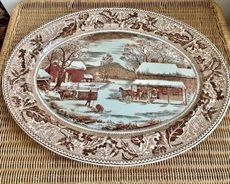 $40 - Johnson Brothers 'Historic America Thanksgiving' platter; 19.5" x 15"