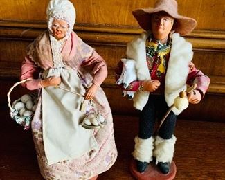 $100 - Ceramic figural man and woman; 11" H
