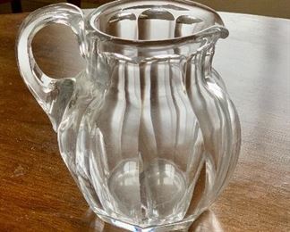 $295 - Baccarat Harcourt small crystal pitcher; 6" H x 6" wide from handle to spout