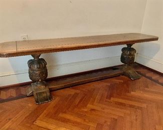 $350 - Vintage wooden plank top Jacobean style bench 67’’(L) x 18” (D) x 20” (H)