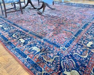 $4,500 - Hand made Sarouk rug - "The Tree of Life" - 11'5" x 15'9" - light wear consistent with use and age