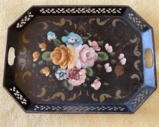 $60 - Vintage Toll tray; 22” (L) x 16” (W)